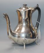 An Edward VII silver coffee pot, London 1908, makers William Hutton & Sons Ltd, gross 23.5 oz.