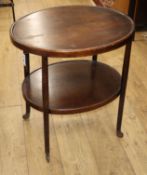 An early 20th century Czechoslavakian oval two tier occasional table W.65cm