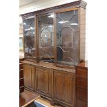 An Edwardian mahogany library bookcase W.180cm