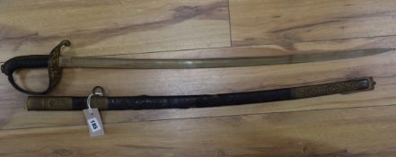 An officer's sword and scabbard