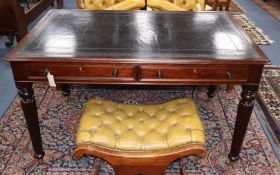 A Victorian Gillows style mahogany partners writing table W.135cm