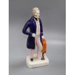 A Staffordshire portrait figure of the Duke of Wellington height 33cm