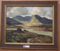 Maurice C. Wilks (1910-1984) oil on board, Irish landscape, signed, 46 x 58cm