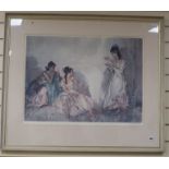 After Sir William Russell Flint, a signed print, 'The Pendant', 51 x 70cm