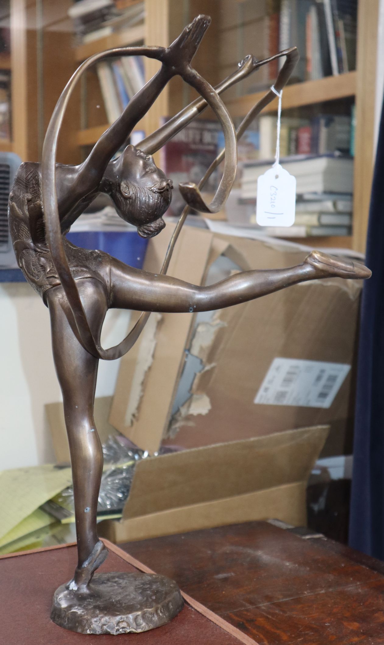 An Art Nouveau style bronze female dancer height 47cm