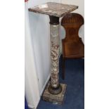 A Victorian marble pedestal H.113cm