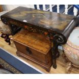 A Chinese polychrome lacquer altar table W.126cm