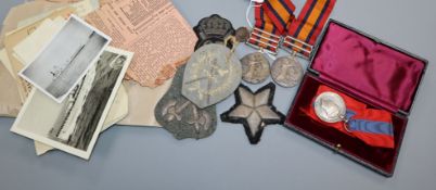 Two Boer War family medals QSA with two or three clasps to Truman, a George VI for faithful