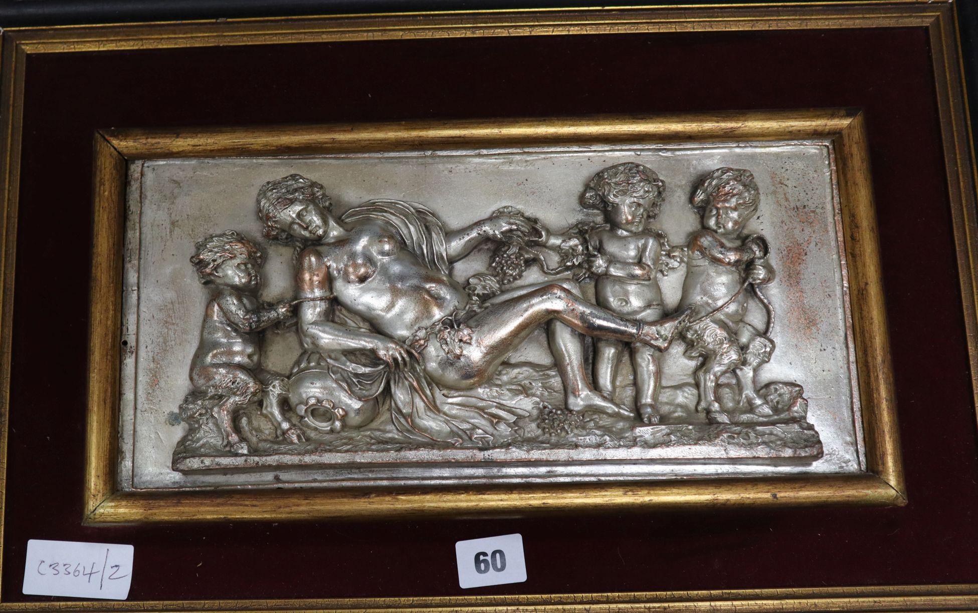 A rectangular silvered copper classical panel