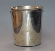 A 19th century French white metal beaker, 9.7cm.