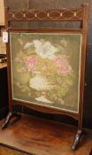 An Edwardian mahogany tapestry firecreen H.84cm