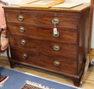 A mahogany George III chest with bushing slide W.104cm