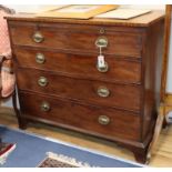 A mahogany George III chest with bushing slide W.104cm