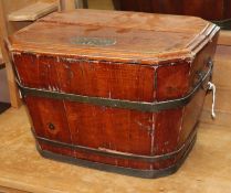 A Chinese octagonal lidded box W.46cm