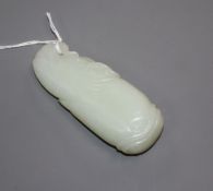 A Chinese white jade carving of corn