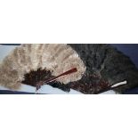 Two ostrich feather fans