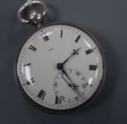 Barwise, London, a Victorian silver open-face keyless pocket watch, No. 4562