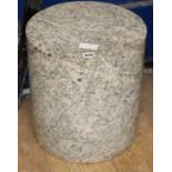 A circular granite pedestal Diameter 36cm