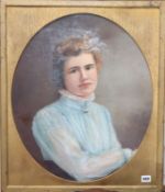 A. Andrews, oil on canvas, Portrait of a lady, signed verso and dated 1908, 56 x 47cm