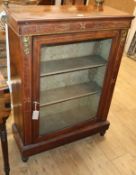 A Victorian inlaid walnut pier cabinet W.74cm