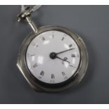 Henry Brunwin, London, a George III silver open-face key-wind pocket watch (pair-cased style)