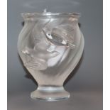 A Lalique 'Rosine' vase, signed height 12.5cm