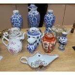 A group of 18th and 19th century Chinese porcelain vessels and three other vases tallest 31cm