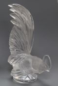 A Lalique 'Coq Nain' glass car mascot
