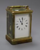 A gilt brass carriage timepiece