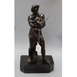 A 19th century bronze figure of a classical warrior, numbered 2269 height 46cm