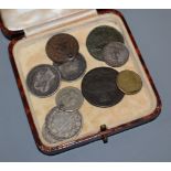 A James II dublin mint civil war money shilling 1689 and other coinage