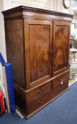 A George III mahogany linen press W.132cm