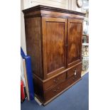 A George III mahogany linen press W.132cm