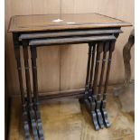 A nest of three mahogany tea tables W.51cm