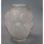 A Lalique-style glass vase