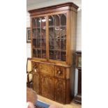 A George IV mahogany secretaire bookcase (altered) W.124cm