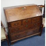 A George III oak bureau W.103cm