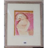 Continental School, limited edition print, Female nude, indistinctly signed, 27 x 19cm