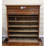 A 1920's teak tambour fronted filing cabinet H.76cm