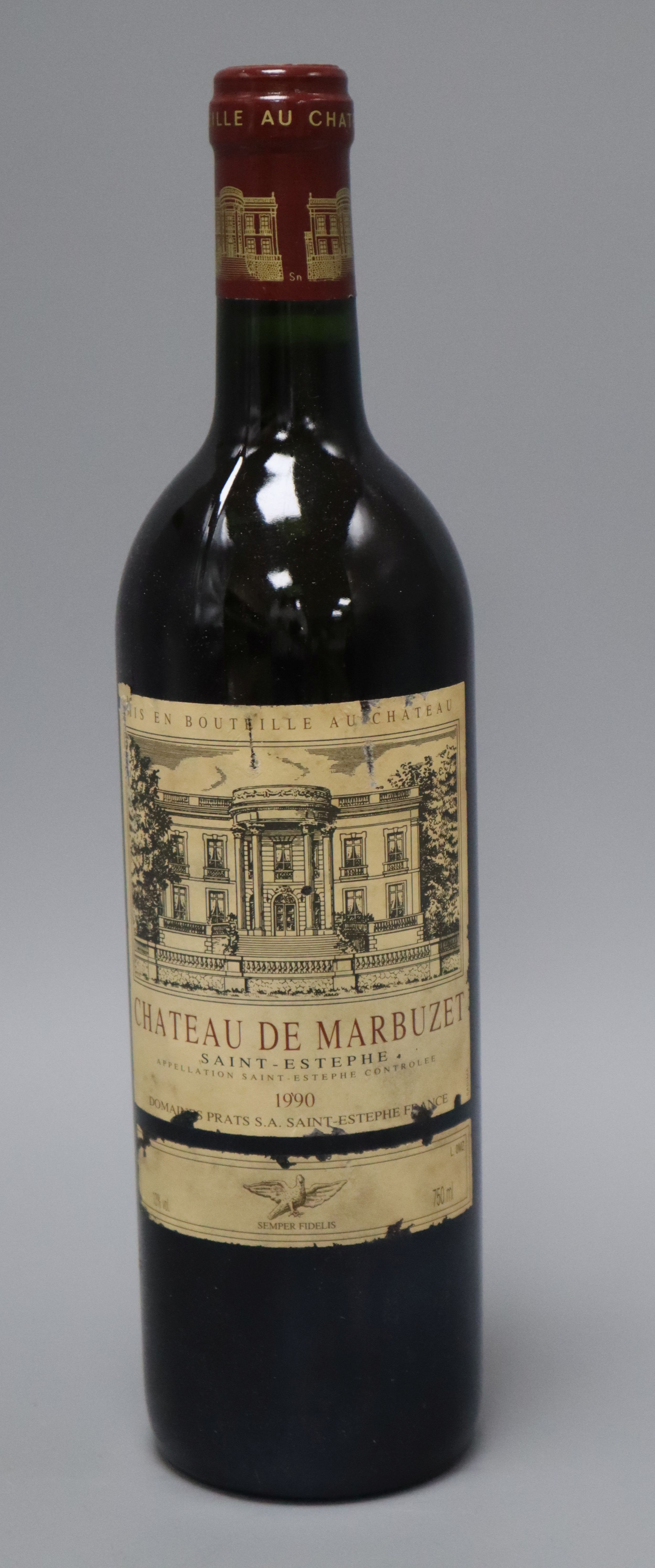 Three bottles of Domaine Prats Chateau de Marbuzet - Saint Estephe, 1990