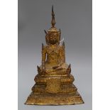 A 19th century Thai gilt bronze Buddha height 36cmProvenance - from the family of a Victorian
