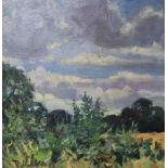 Llewellyn Petley Jones (1908-1986) oil on panel, Landscape, signed and dated '83, 40 x 38cm,