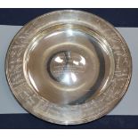 A silver presentation bowl, etched with facsimile signatures, London 1993, makers William Comyns &