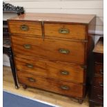 A Victorian mahogany and brass bound campaign chest W.100cm