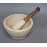 A Victorian marble pestle and mortar