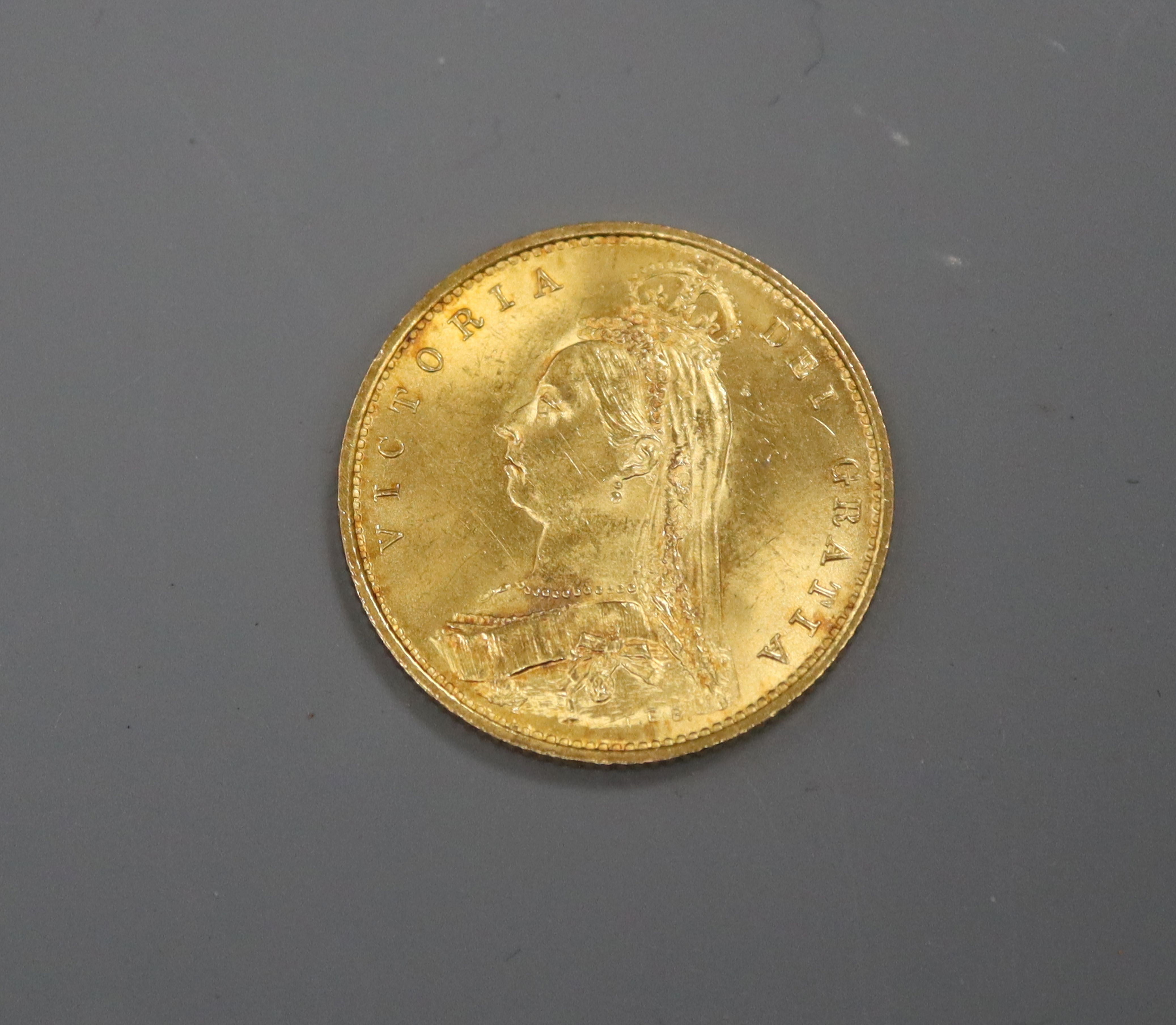 An 1887 gold half sovereign