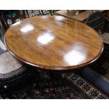 A Victorian rosewood oval breakfast table W.146cm