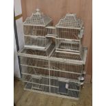 A painted wirework bird cage H.110cm