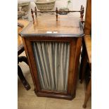 A Victorian inlaid walnut music cabinet W.54cm