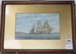 J. Mitchell, watercolour, HMS Valor, 18 x 29cm